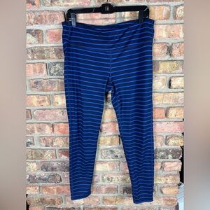 Athleta Navy Blue Striped Leggings